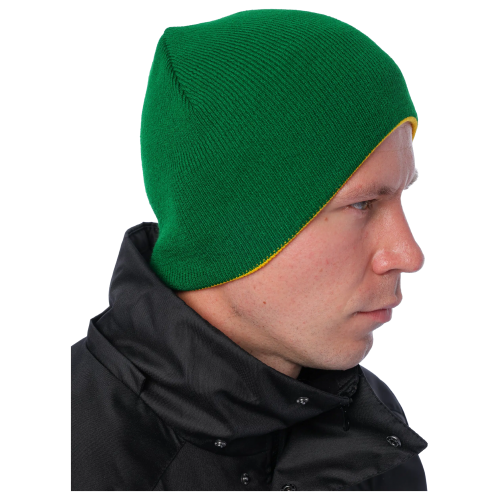 Шапка двухсторонняя Brodeks Light Bicolor зеленый/желтый