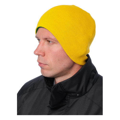 Шапка двухсторонняя Brodeks Light Bicolor зеленый/желтый