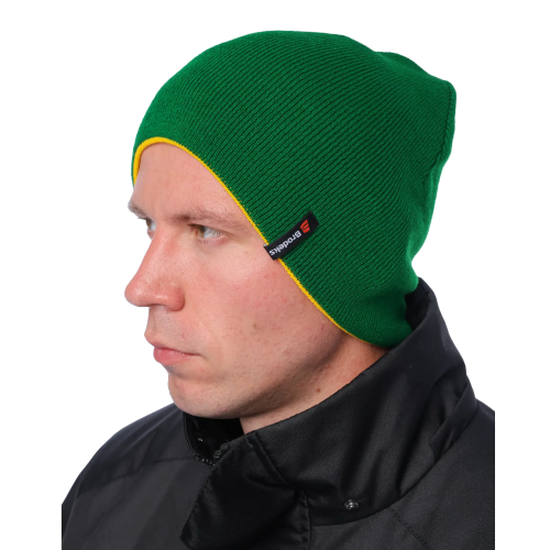 Шапка двухсторонняя Brodeks Light Bicolor зеленый/желтый