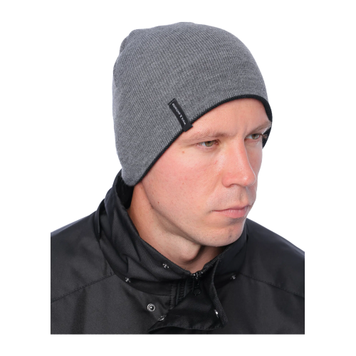 Шапка двухсторонняя Brodeks Light Bicolor черный/серый 