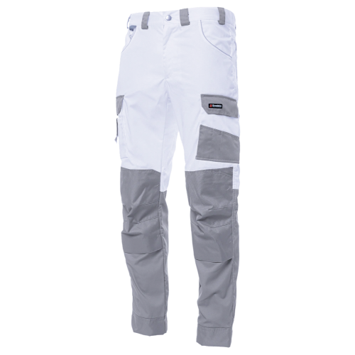 Брюки мужские летние Brodeks KS 302, белый/серый
