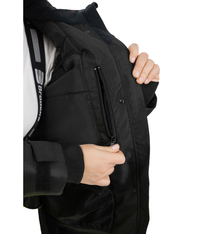 Женская зимняя сигнальная куртка Brodeks KW 230, желтый/черный