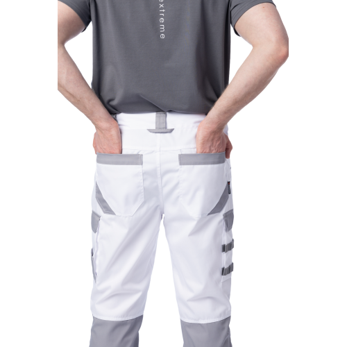 Брюки мужские летние Brodeks KS 302, белый/серый