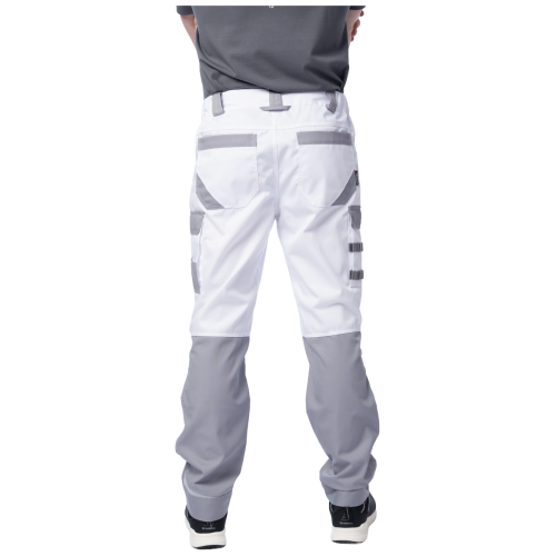 Брюки мужские летние Brodeks KS 302, белый/серый