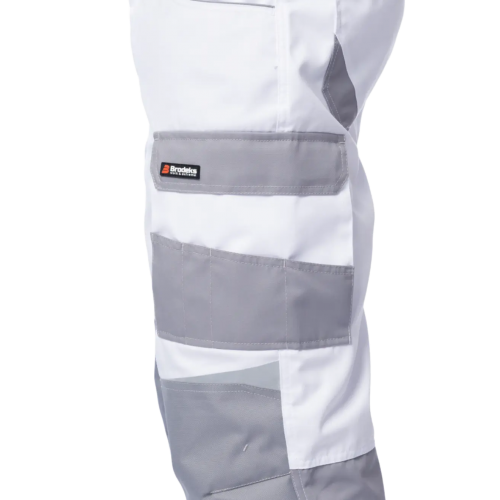 Брюки мужские летние Brodeks KS 302, белый/серый
