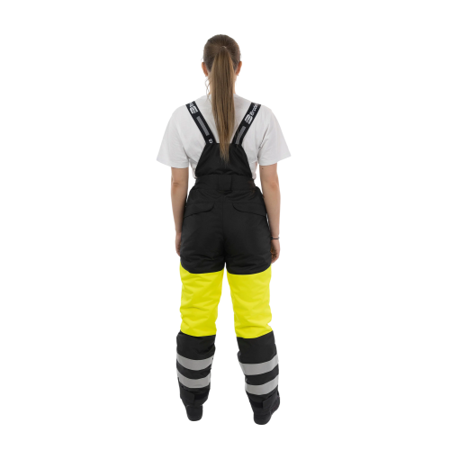 Женские зимние сигнальные брюки Brodeks KW 330, желтый/черный 