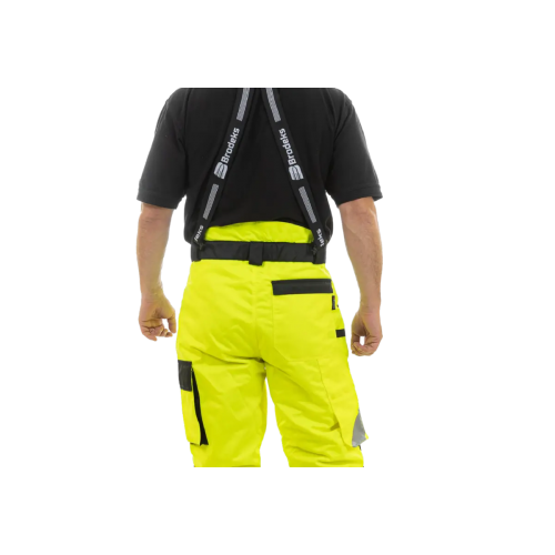 Зимние сигнальные брюки Brodeks KW 308, желтый/черный 