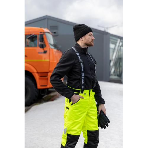 Зимние сигнальные брюки Brodeks KW 308, желтый/черный 