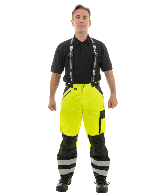Зимние сигнальные брюки Brodeks KW 308, желтый/черный