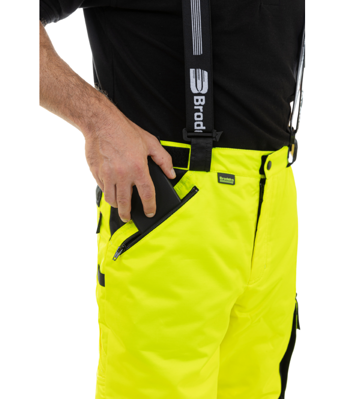 Зимние сигнальные брюки Brodeks KW 308, желтый/черный