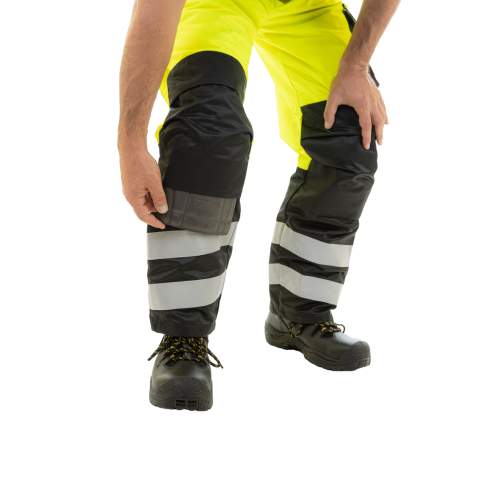 Зимние сигнальные брюки Brodeks KW 308, желтый/черный 