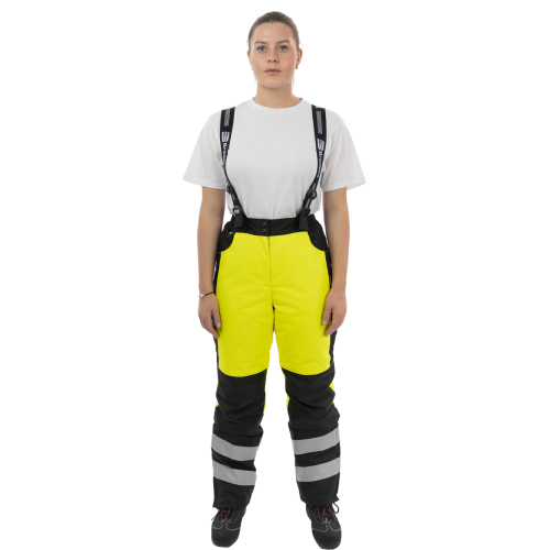 Женские зимние сигнальные брюки Brodeks KW 330, желтый/черный 