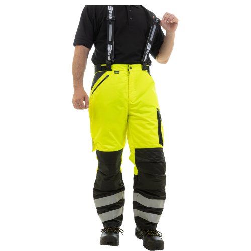 Зимние сигнальные брюки Brodeks KW 308, желтый/черный 
