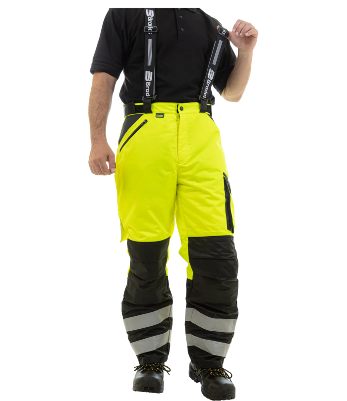 Зимние сигнальные брюки Brodeks KW 308, желтый/черный