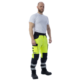 Летние сигнальные брюки Brodeks KS 309, желтый/черный