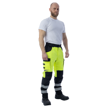 Летние сигнальные брюки Brodeks KS 309, желтый/черный