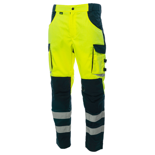 Летние мужские сигнальные брюки Brodeks KS 309, желтый/черный 