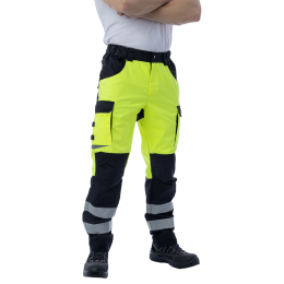 Летние сигнальные брюки Brodeks KS 309, желтый/черный