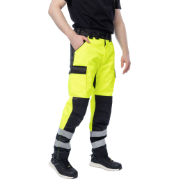Летние сигнальные брюки Brodeks KS 313, желтый/черный