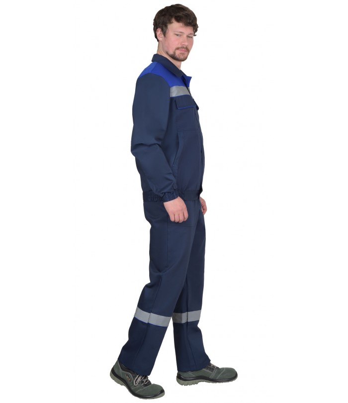 Костюм "СИРИУС-МАСТЕР"  брюч. (темно-синий с васильковой отделкой)